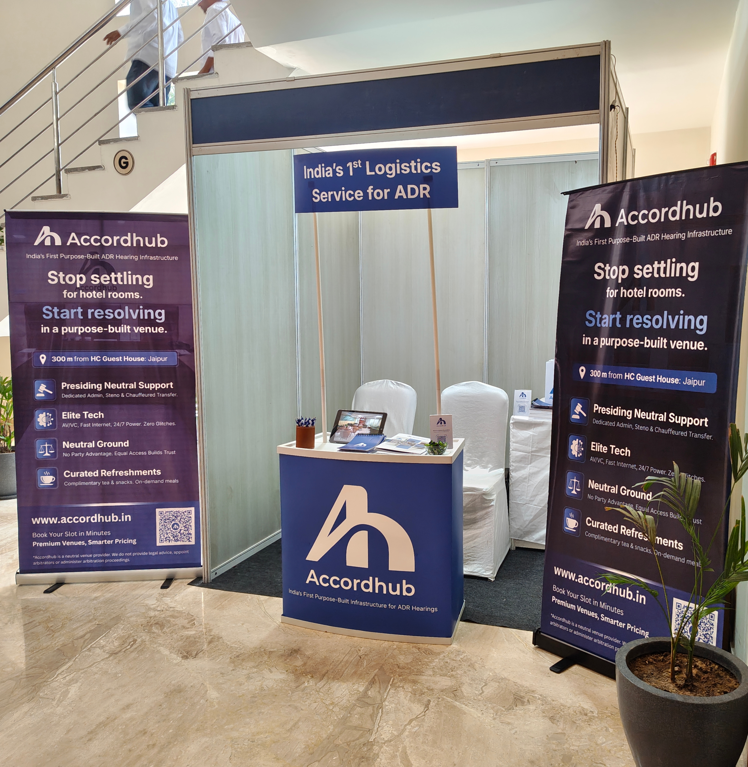 Accordhub exhibition booth at The Bench Beyond Retirement conference